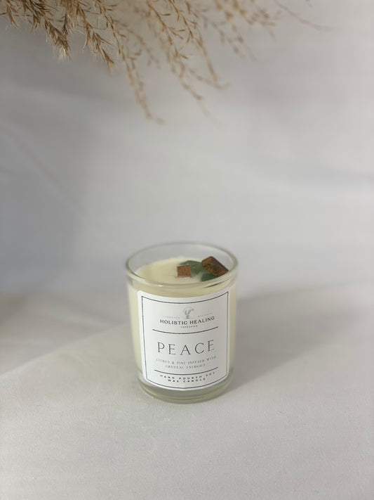 'Peace' Crystal Glass Candle